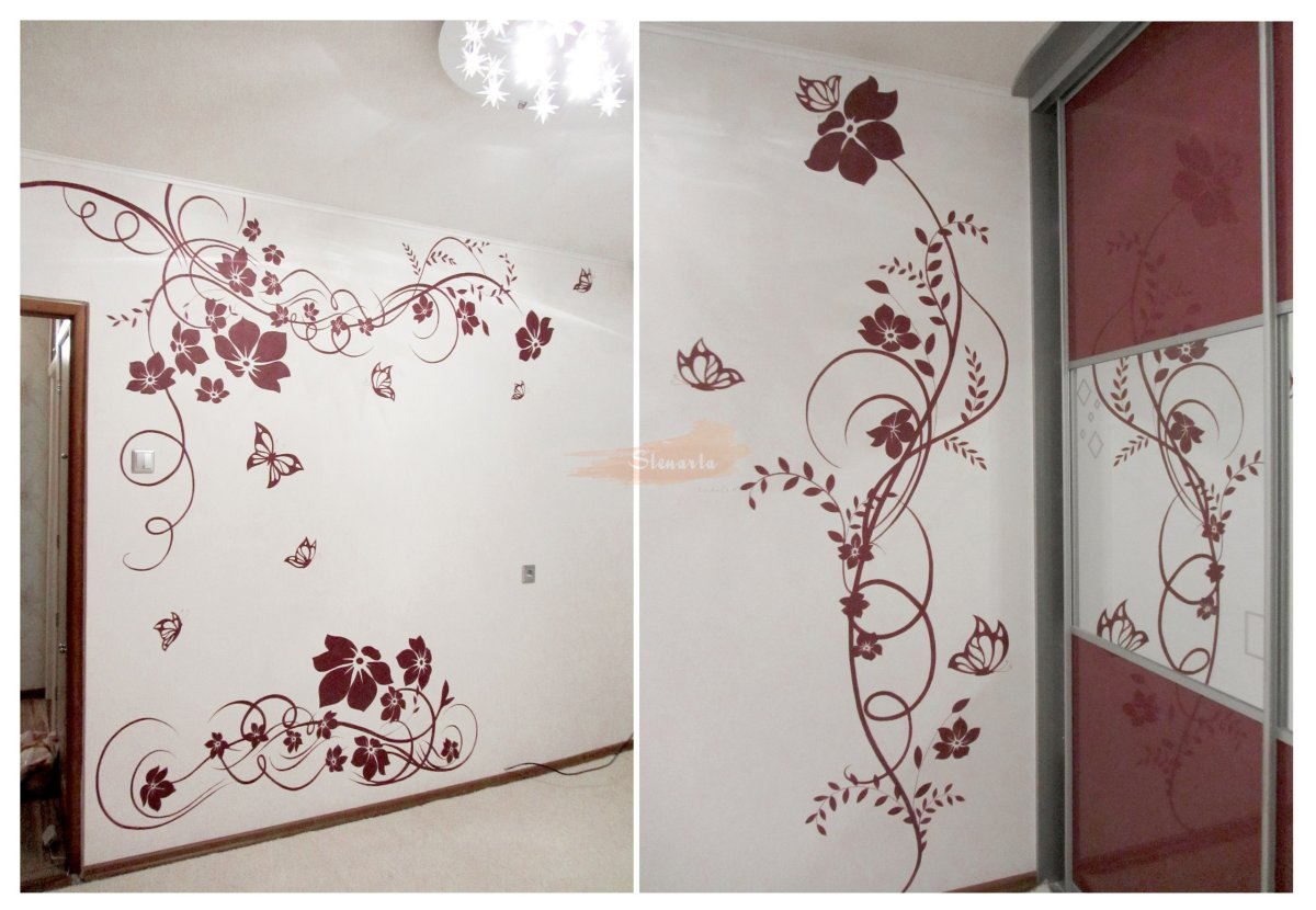 Декоративные узоры на стене