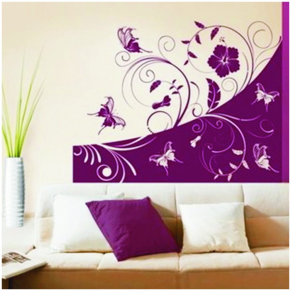 Роспись стен в интерьере орнамент