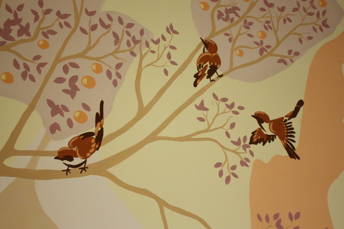 Роспись стен силуэтно в Восточном стиле