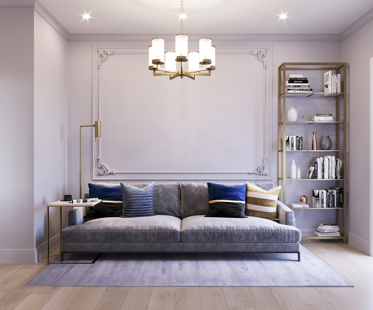 Настенные светильники над диваном