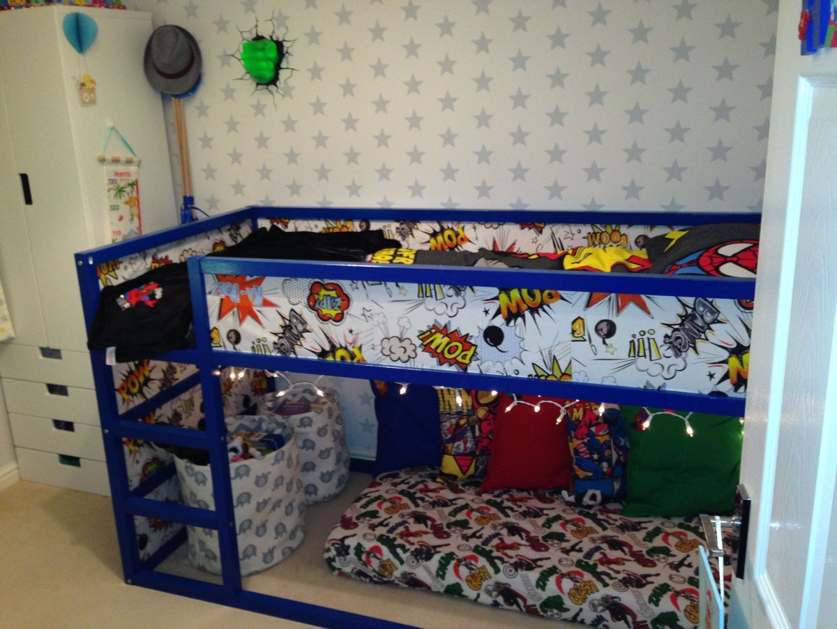 Кровать икеа детская Кюра синяя