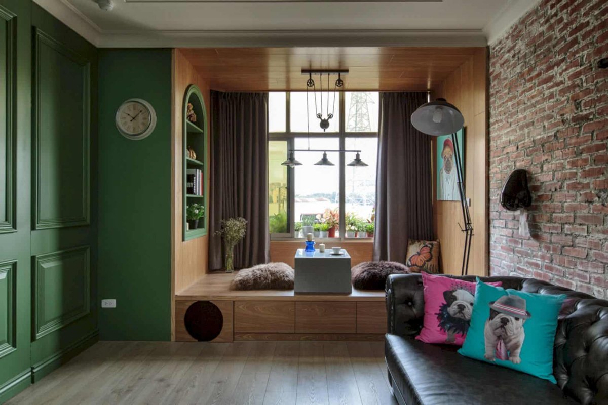 Зеленый камень в интерьере