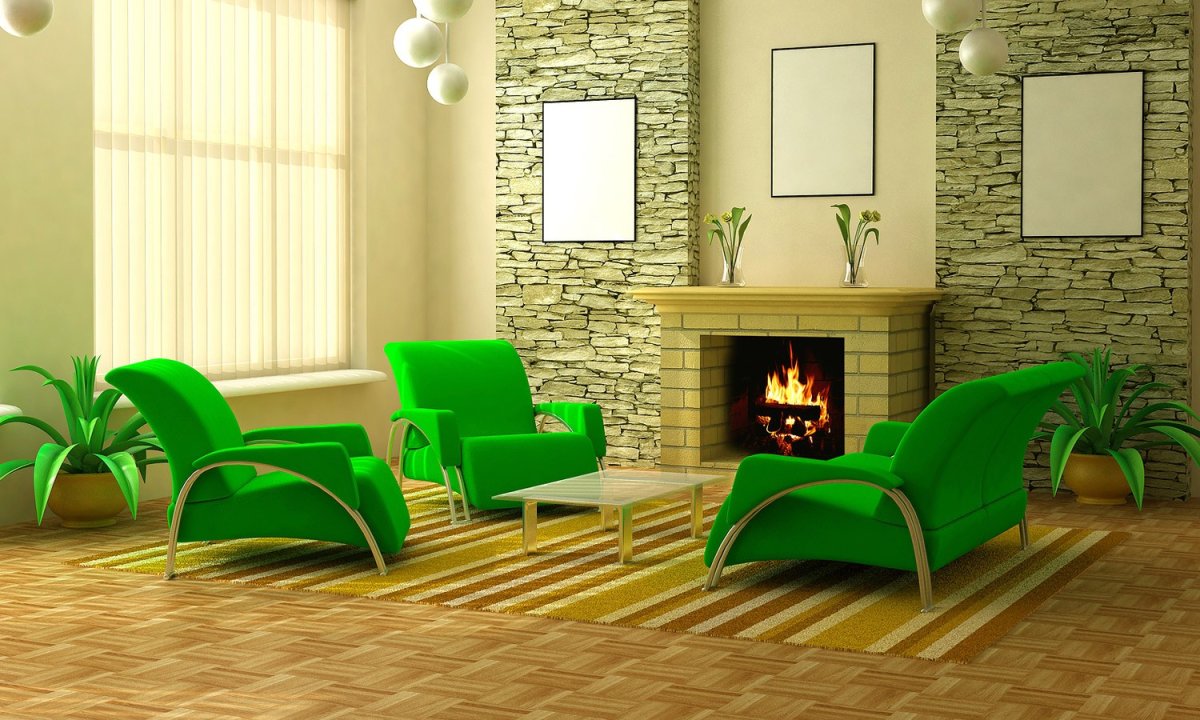 Декоративный кирпич в интерьере гостиной