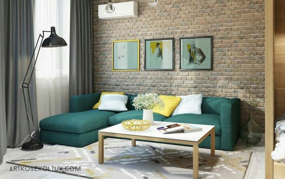 Цветной кирпич в интерьере