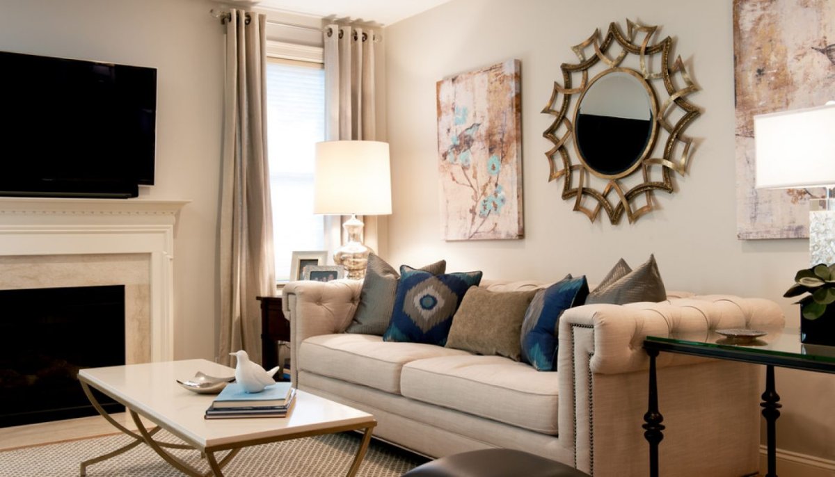 Песочный цвет стен в интерьере