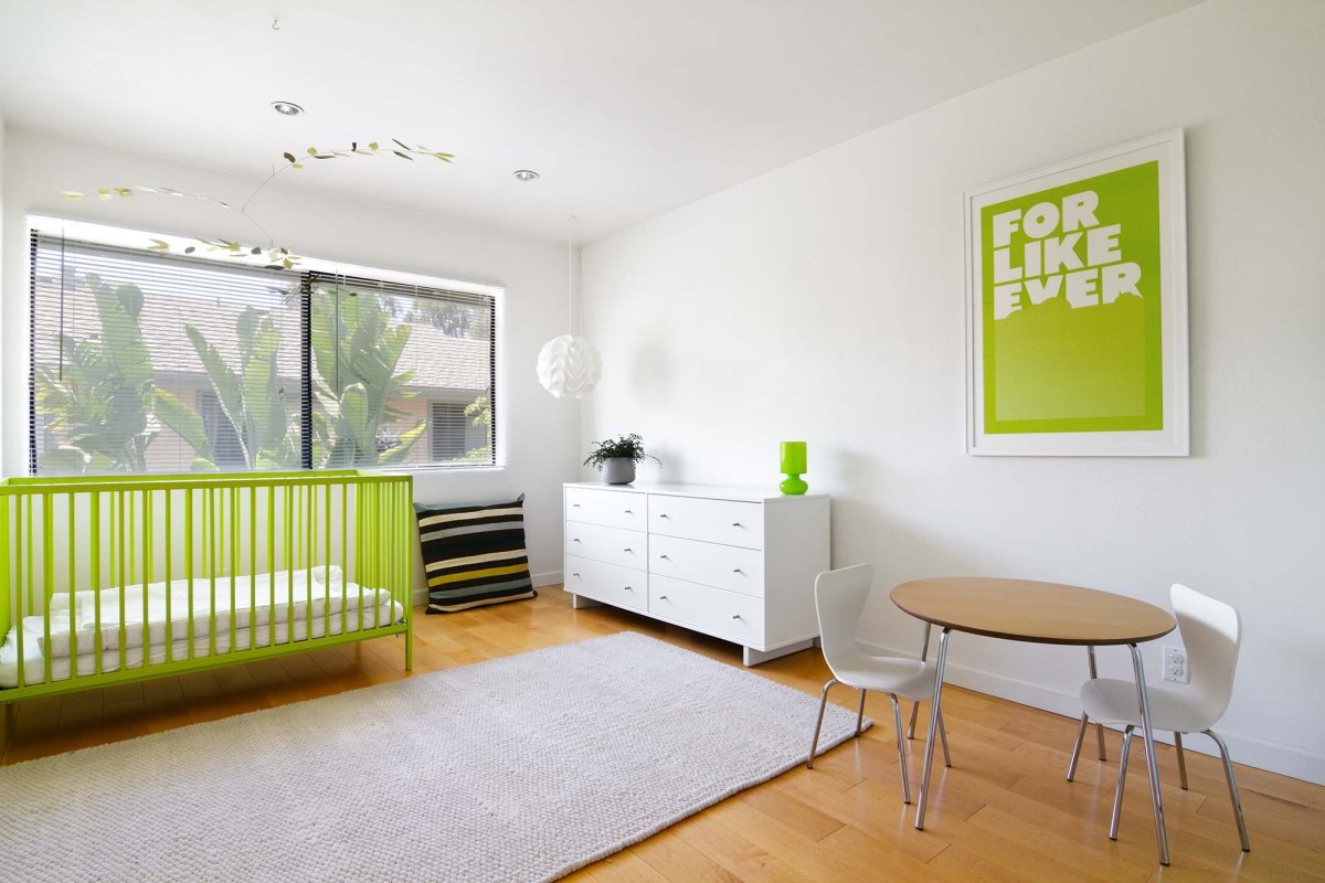 Сочетание желтого и зеленого в интерьере