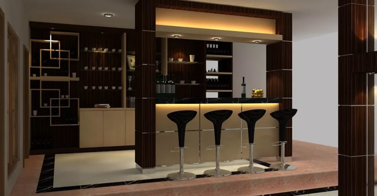 Кантри-пристенный минибар в доме