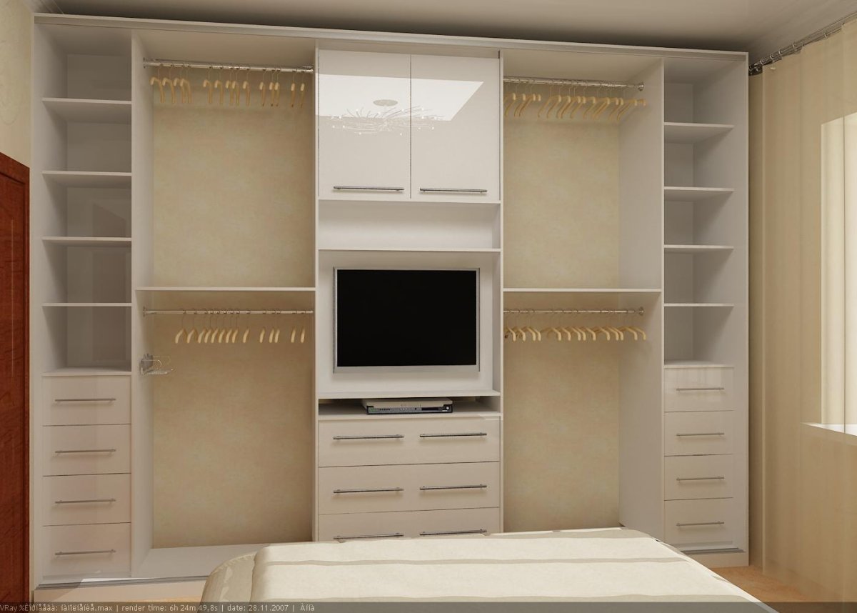 Шкаф купе с телевизором в спальню