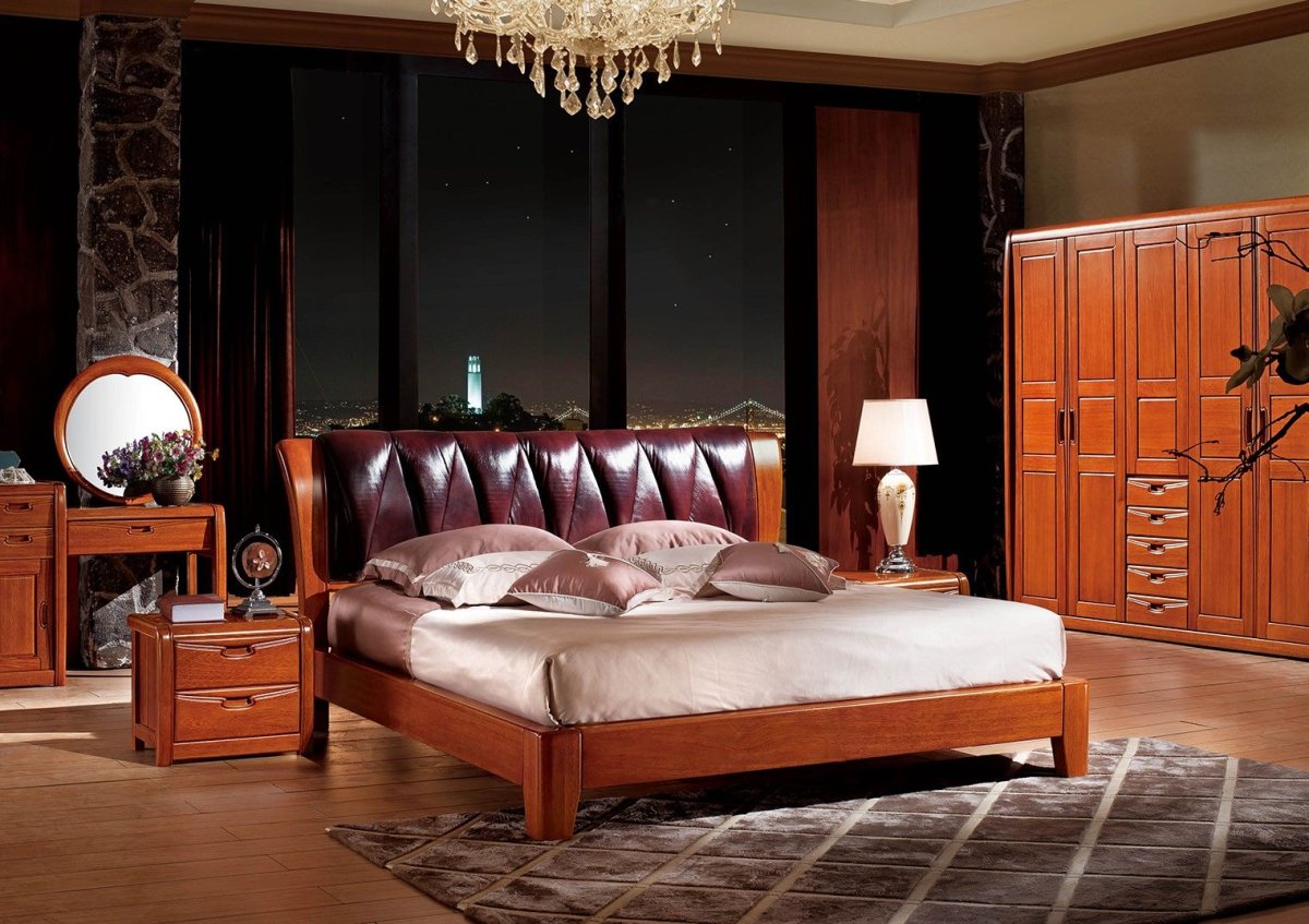 Спальня в оранжево коричневых тонах