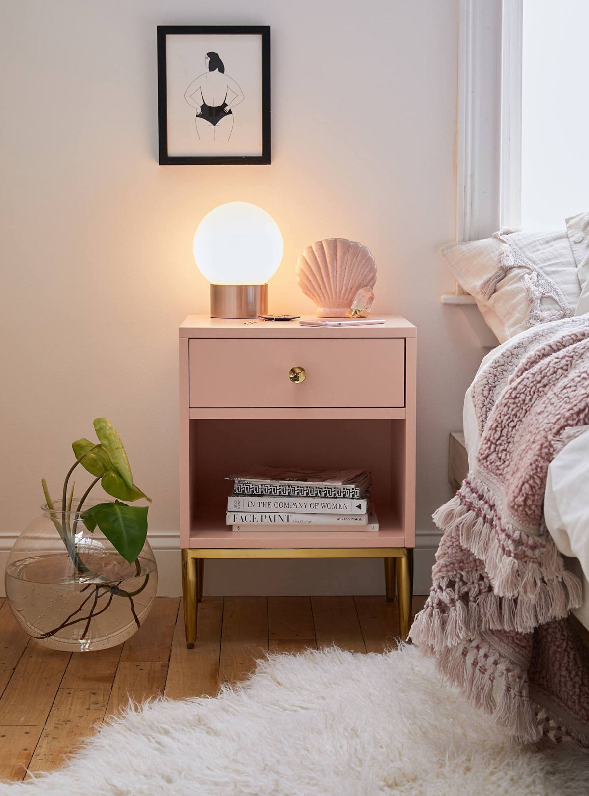 Прикроватная тумба Cortez Charcoal Floating Nightstand (Crate and Barrel)