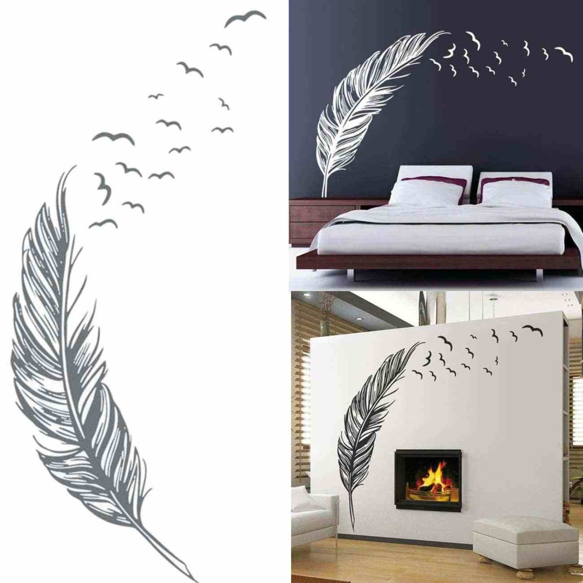 Перья на стене