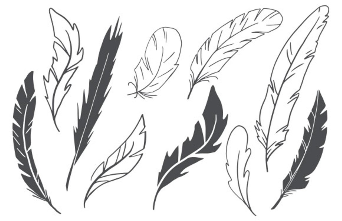 Перо с птичками