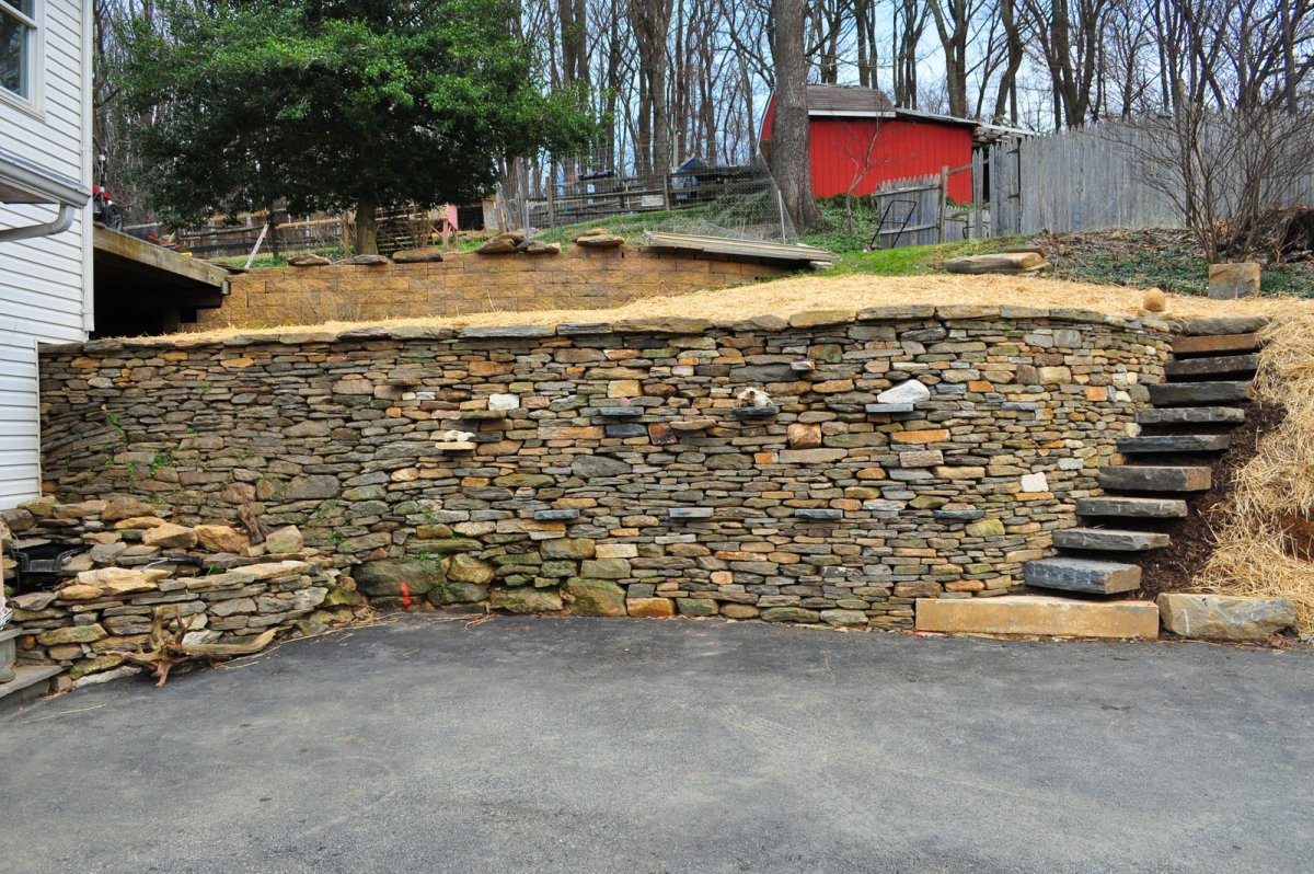 Отделка подпорной стенки