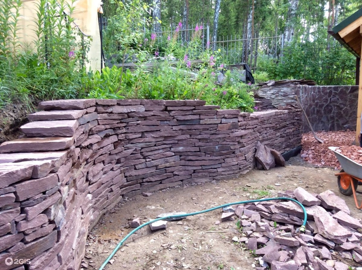 Натуральный камень для подпорных стенок