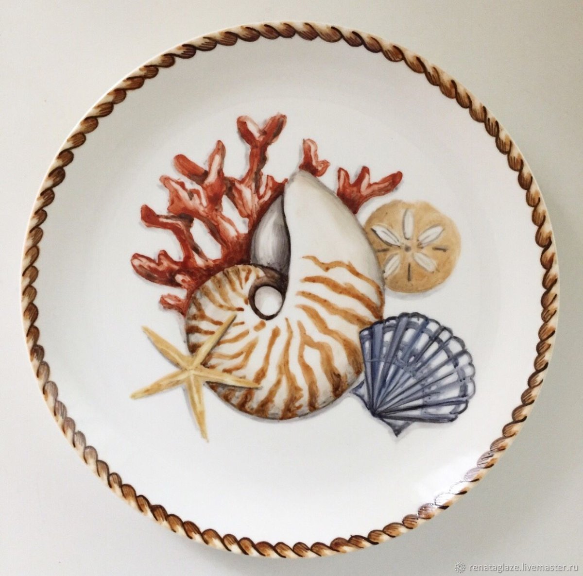 Морской пляж с ракушками фон