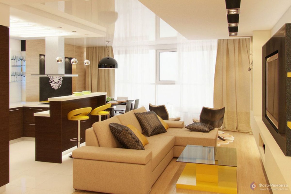 Интерьер гостиной 30 кв