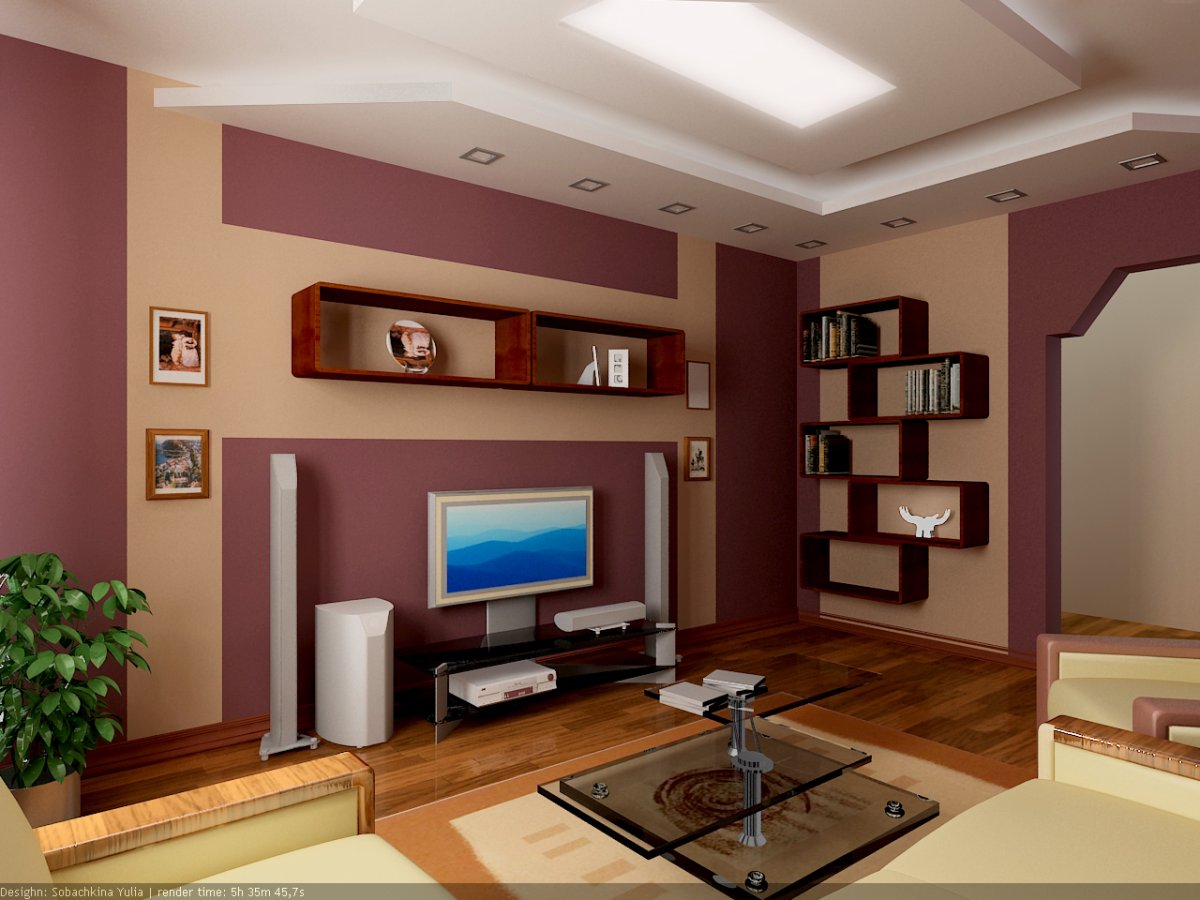 Обычный интерьер зала