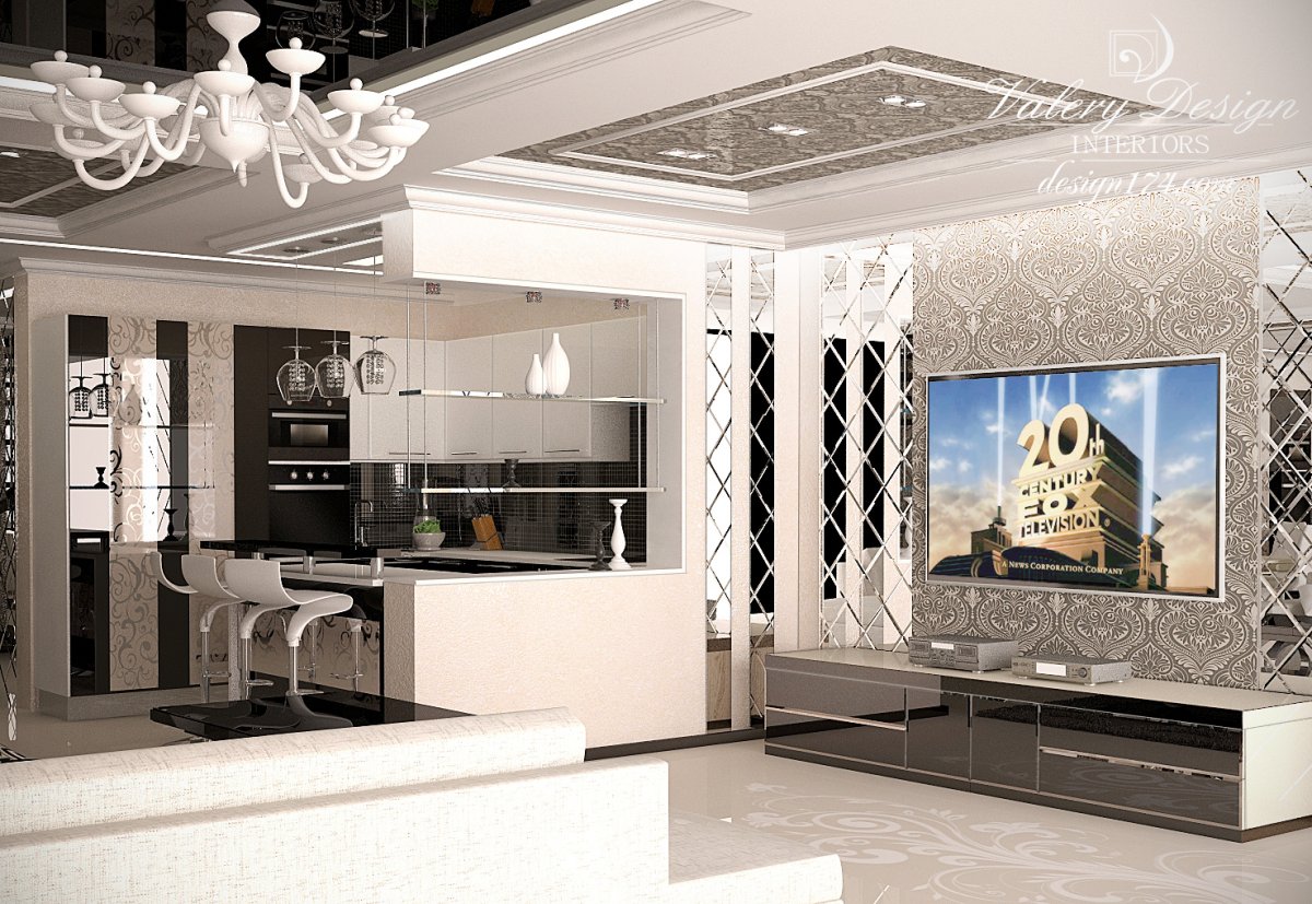 Шкаф купе белый арт деко