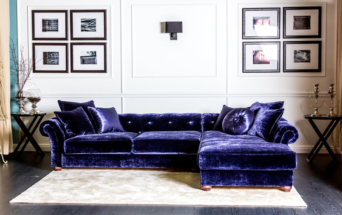 Диван Ральф, черный/велюр