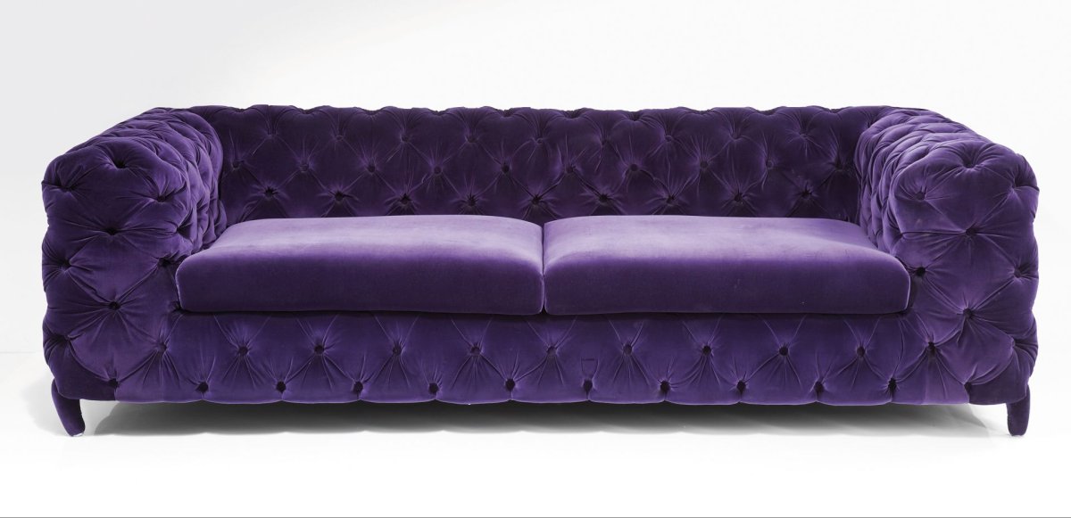 Диван Честер угловой фиолетовый
