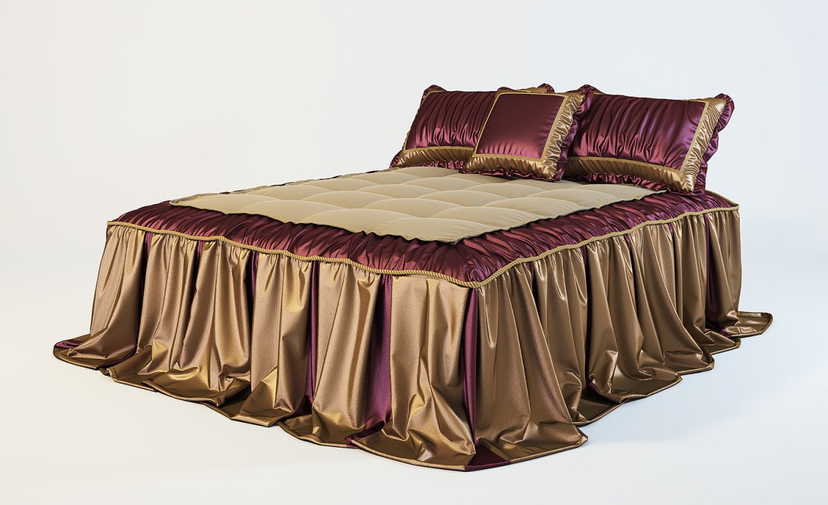 Покрывало с атласными лентами