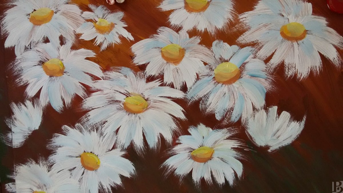 Ромашки гуашью