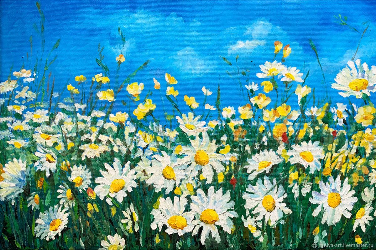 Ромашки гуашью