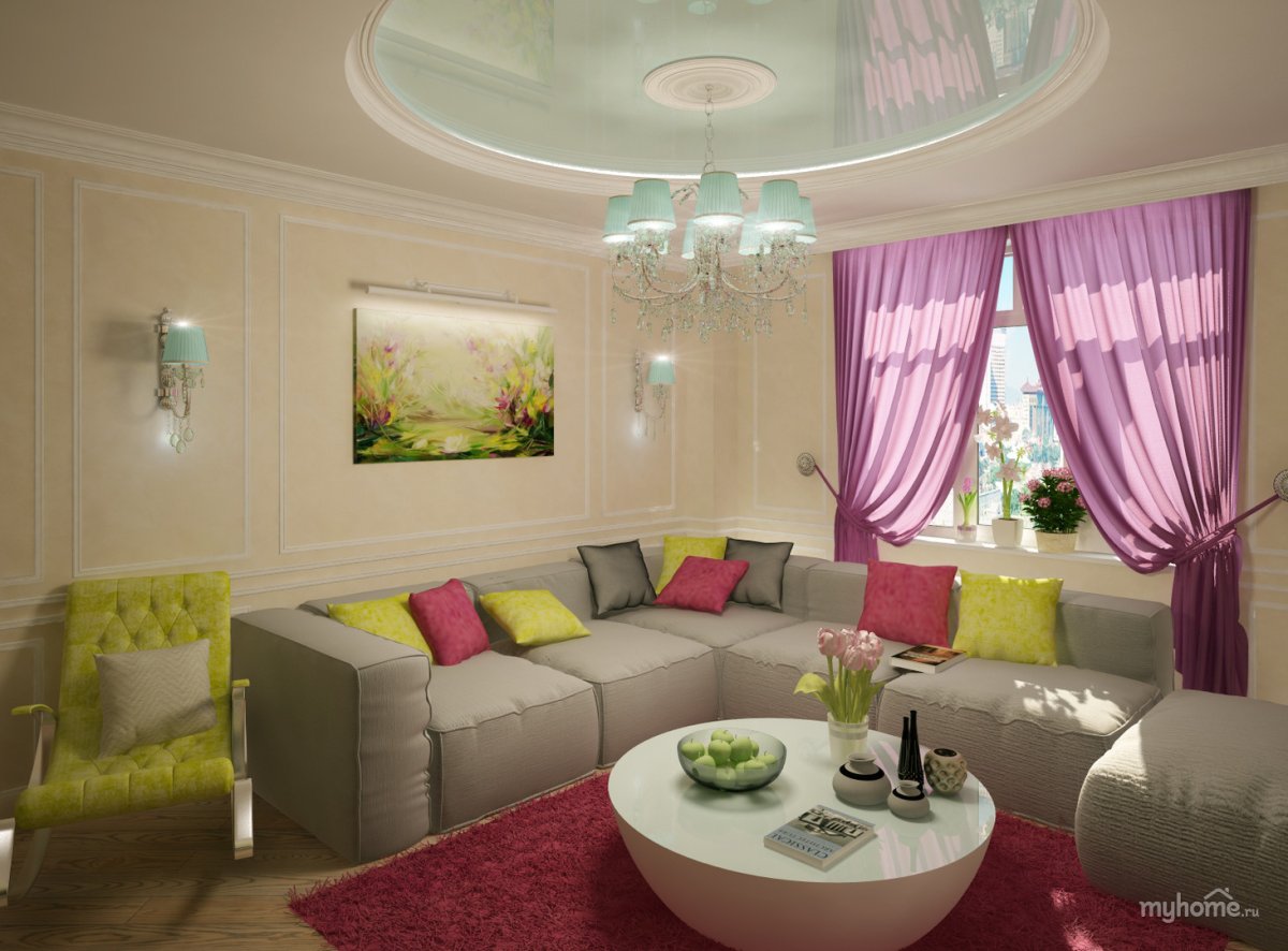 Натяжной потолок в эко стиле