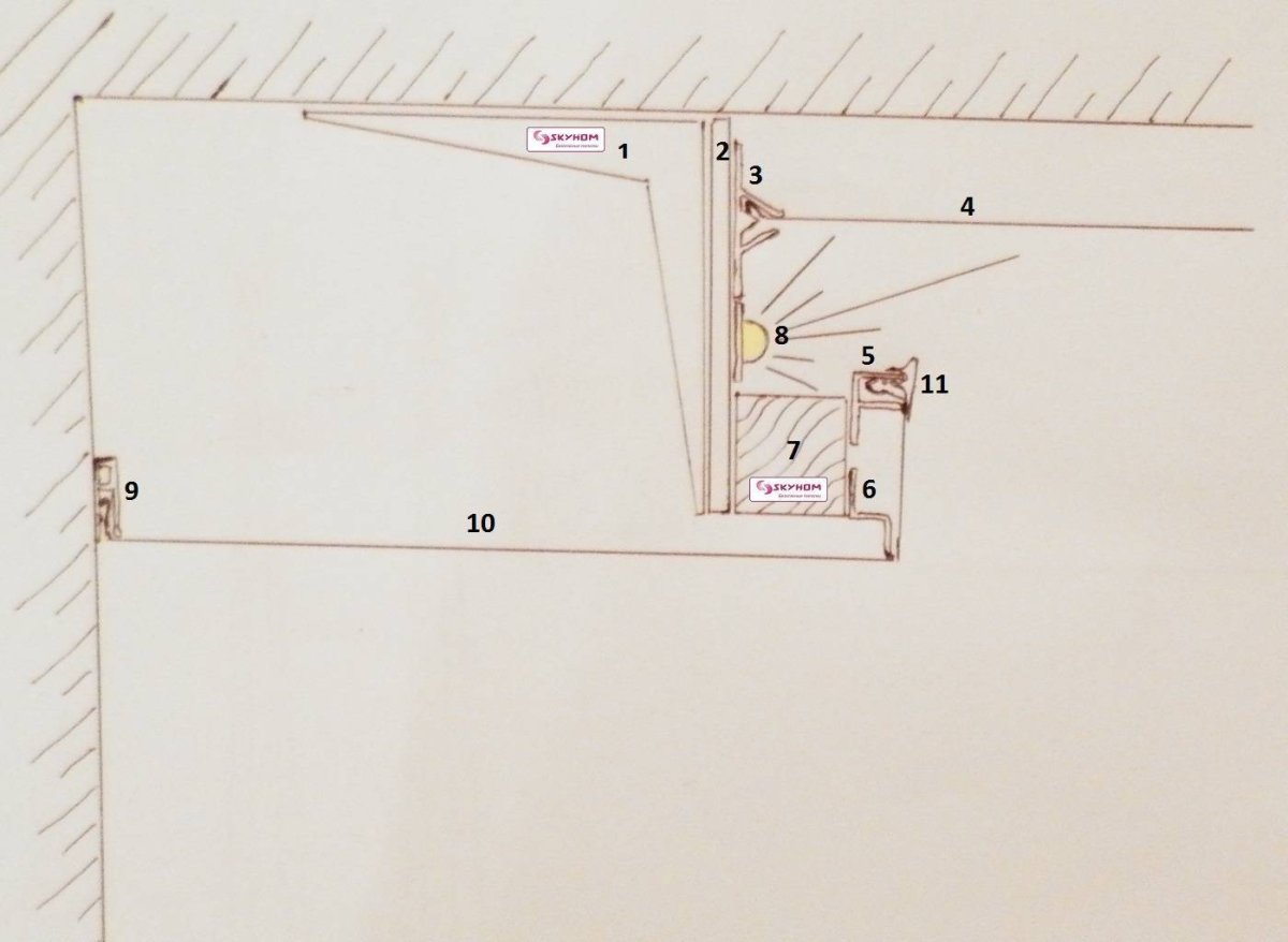 Короб для подсветки на кухне