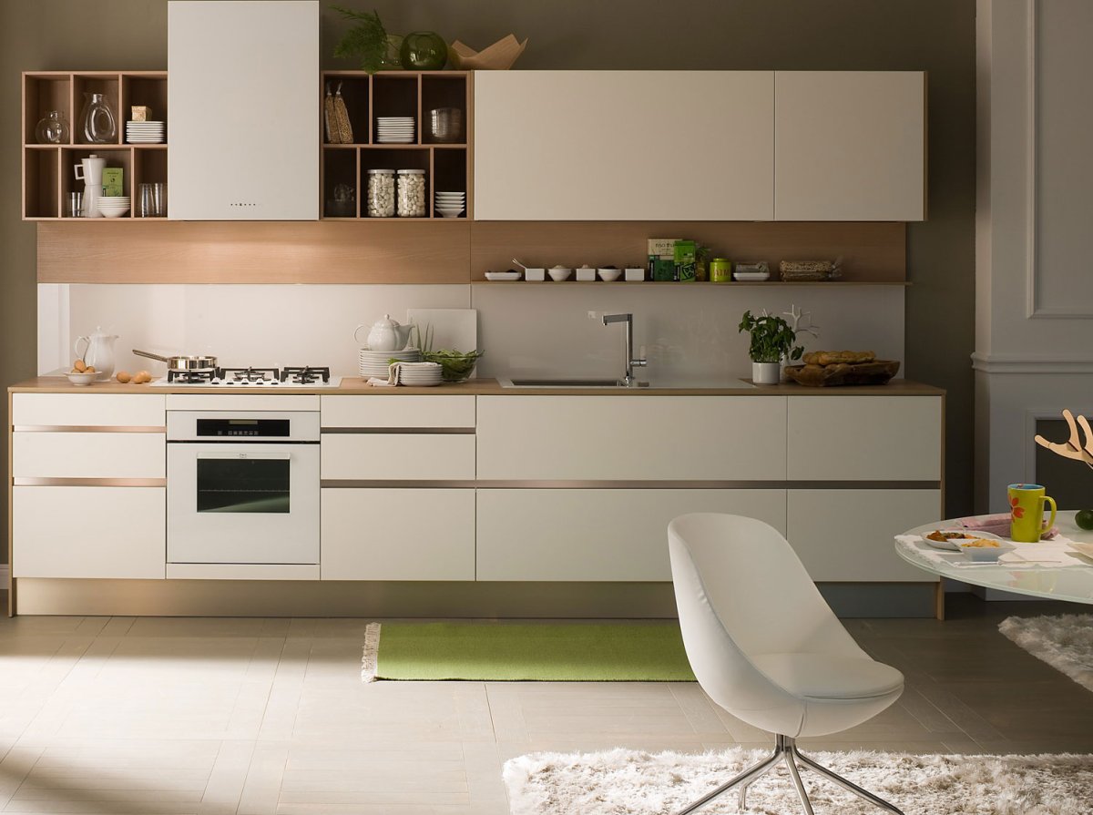 Кухня с открытыми полками