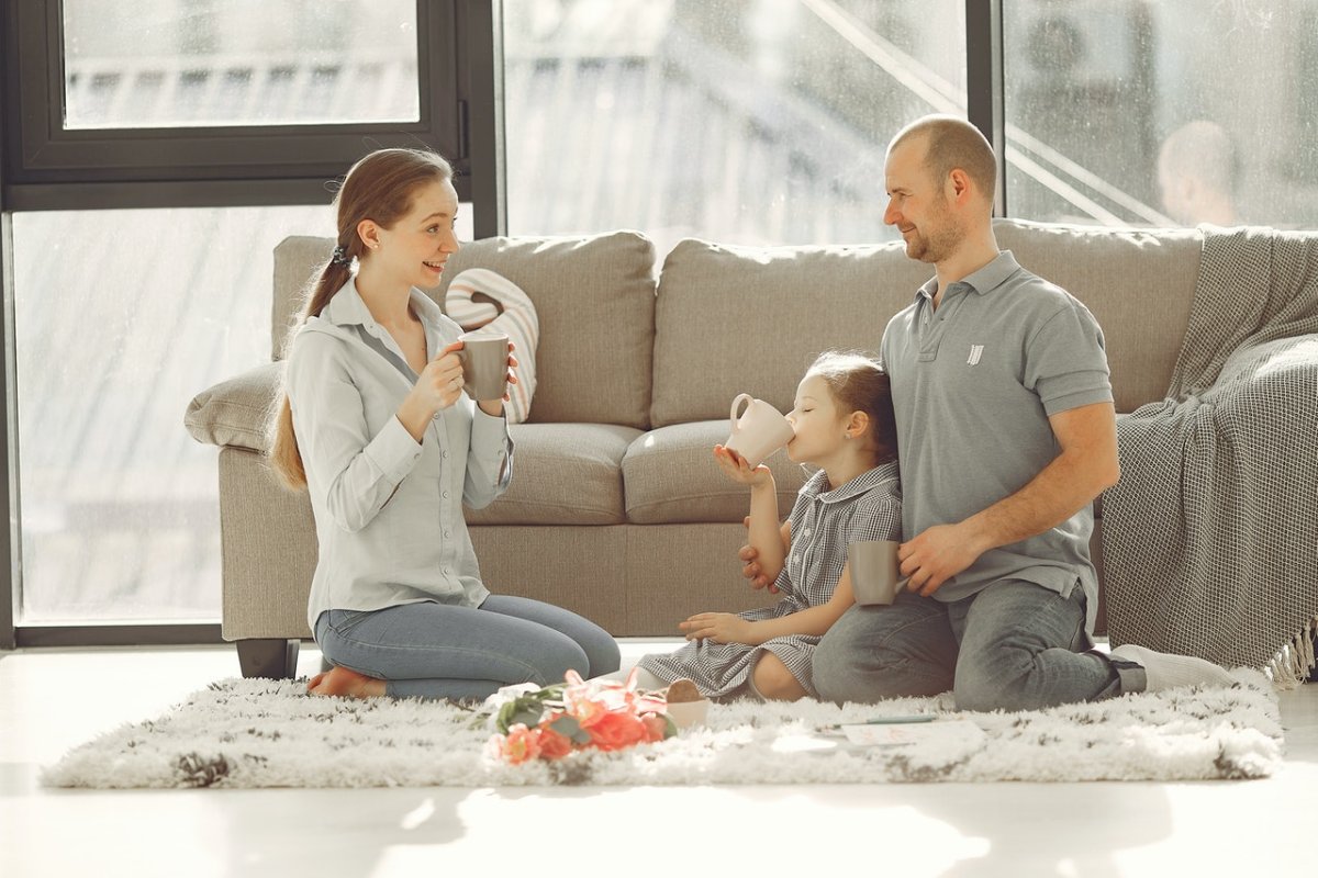 Семья наслаждается