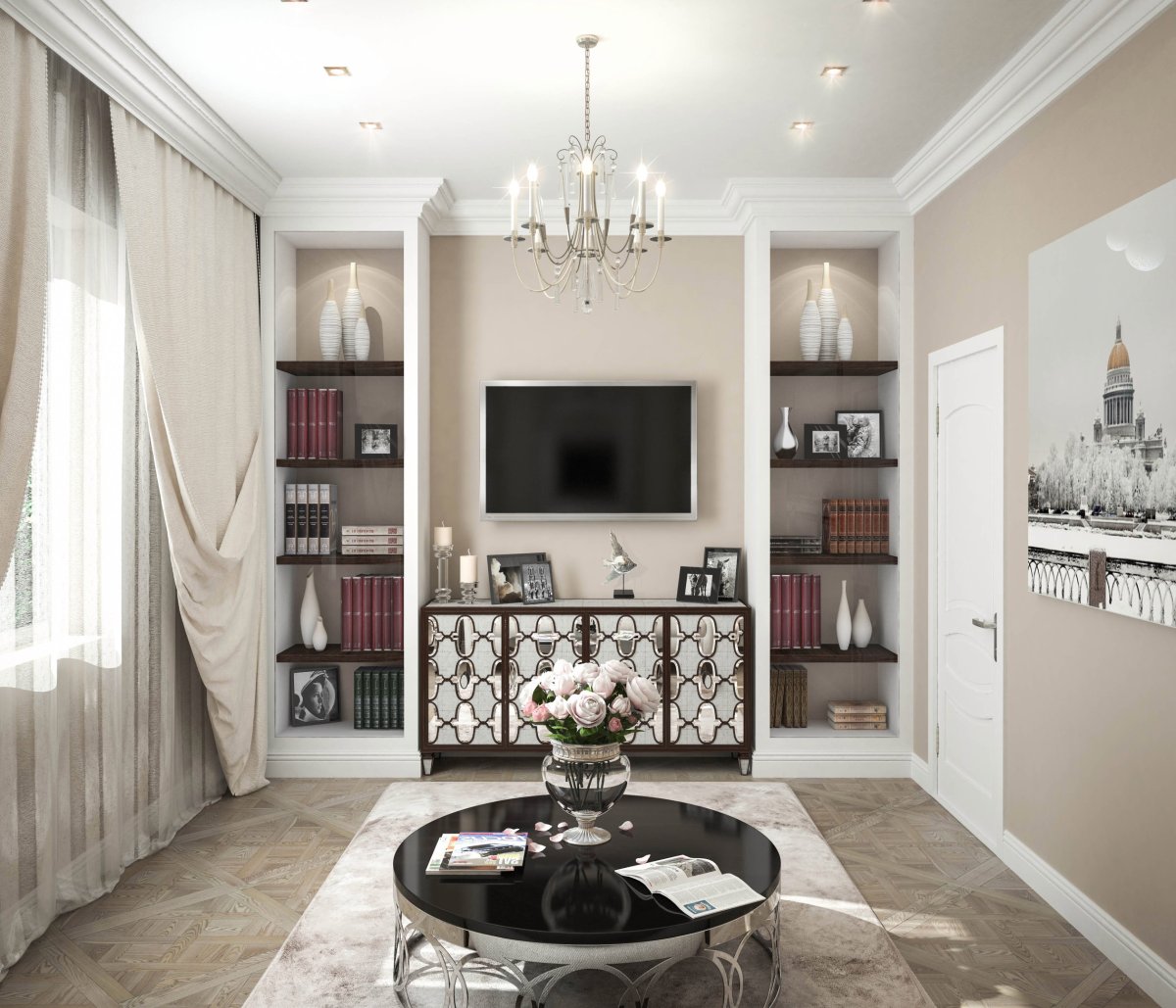 Часы в интерьере Неоклассика