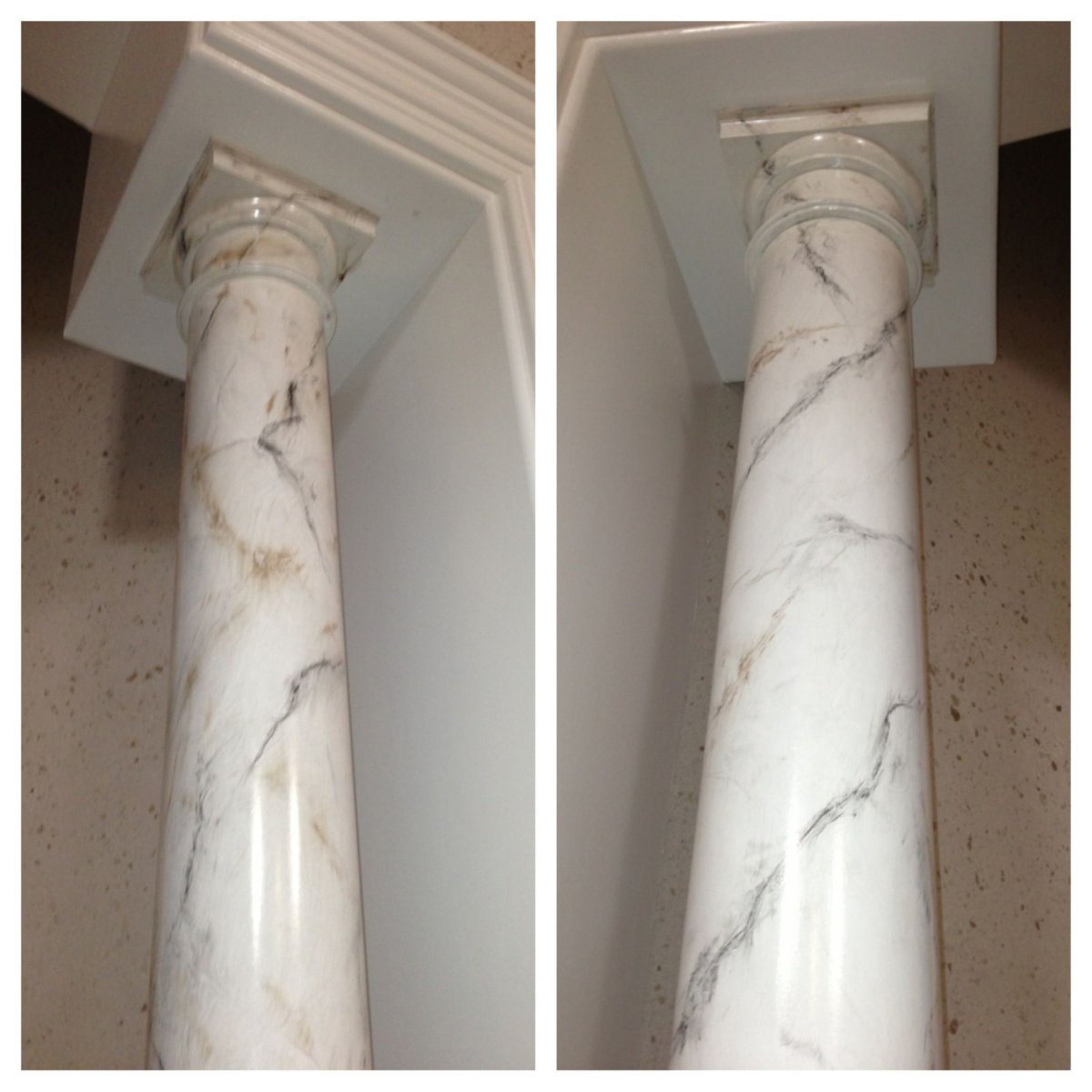 Имитация мрамора на колоннах