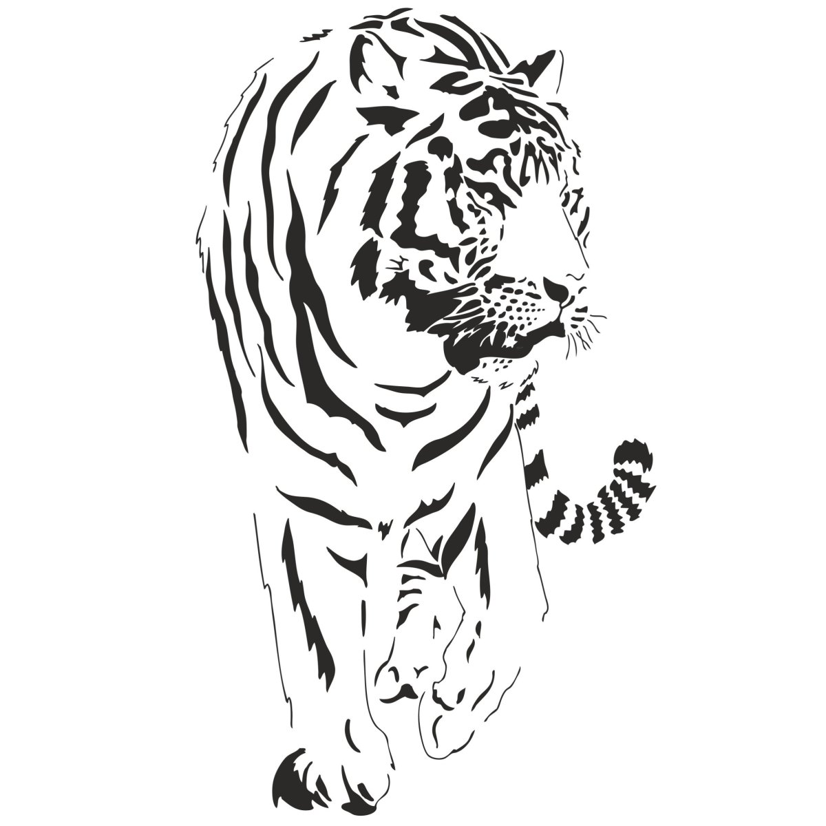Силуэтное вырезание тигр