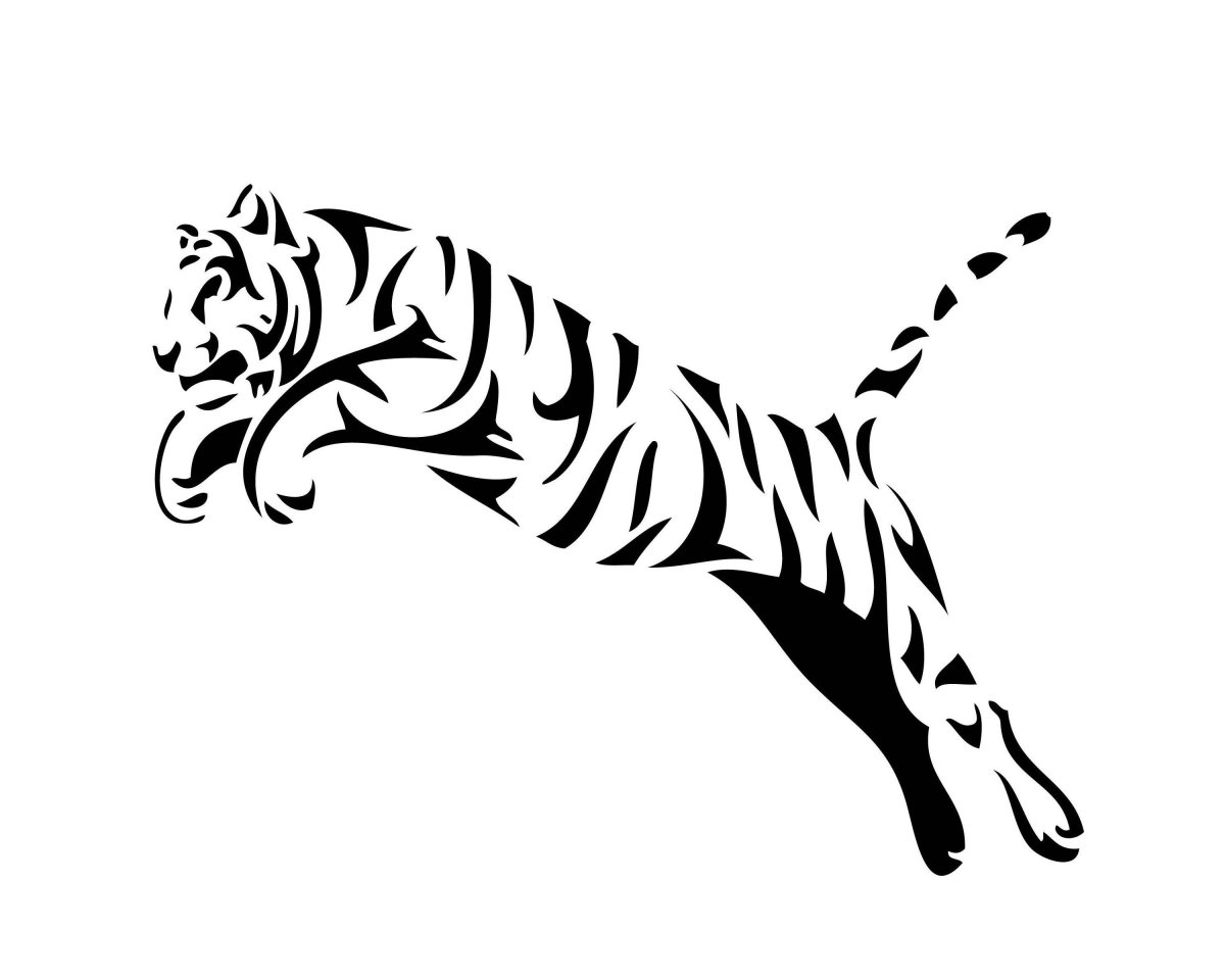 Тигр трафарет