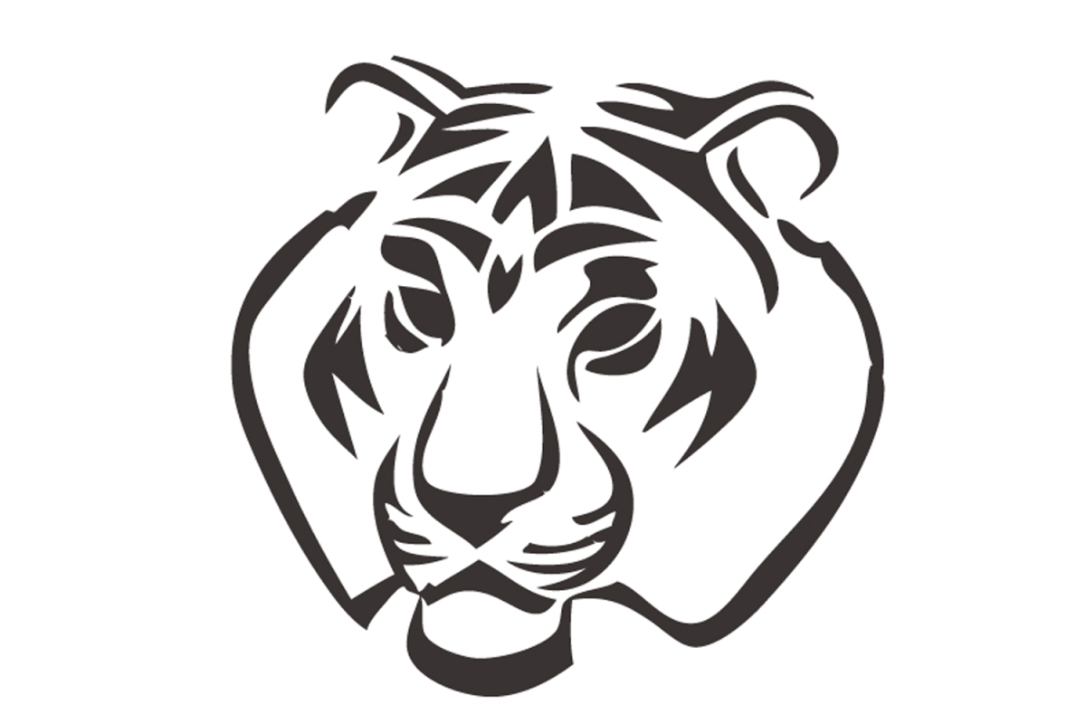 Трафарет тигра для вырезания