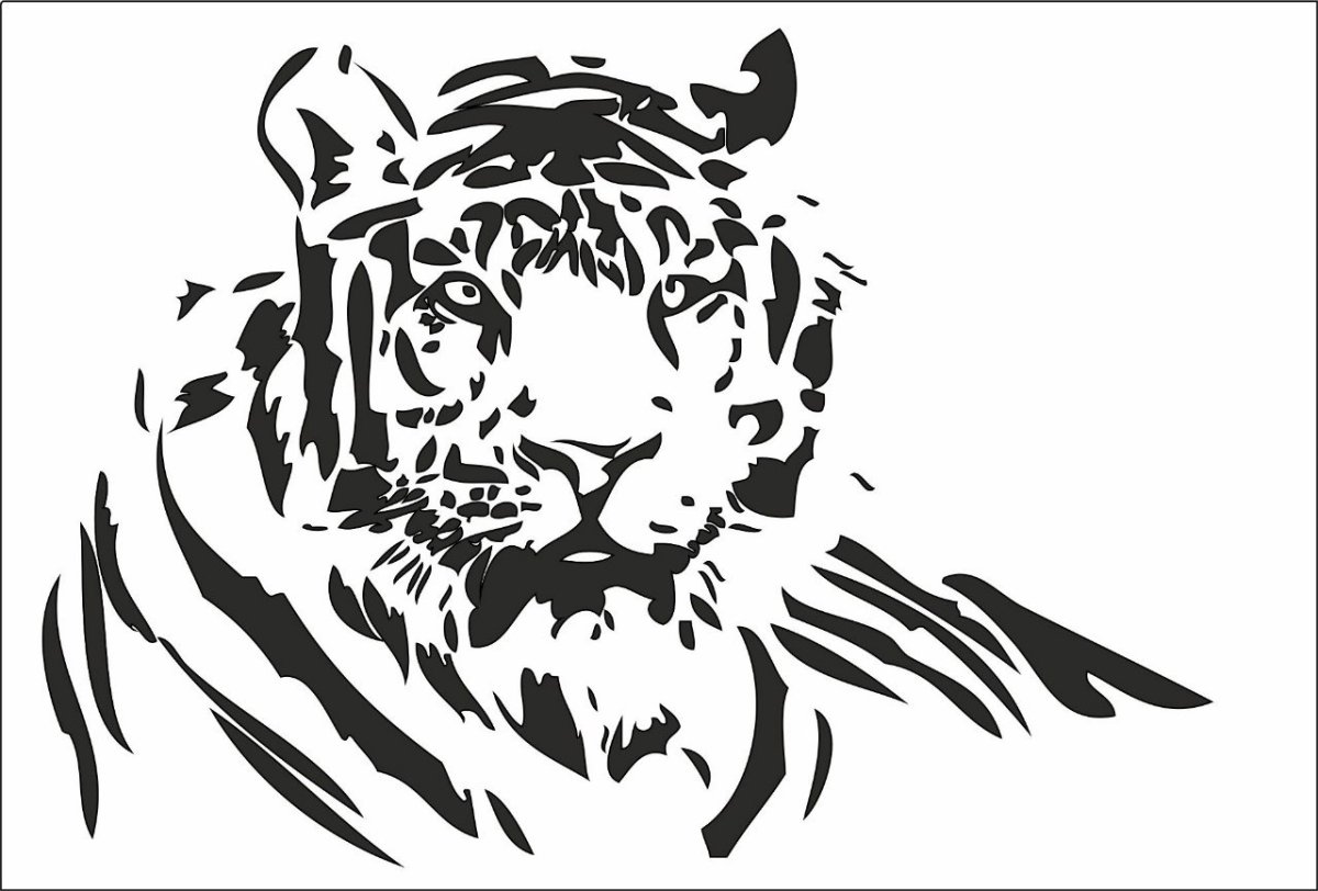 Трафарет тигра для печати