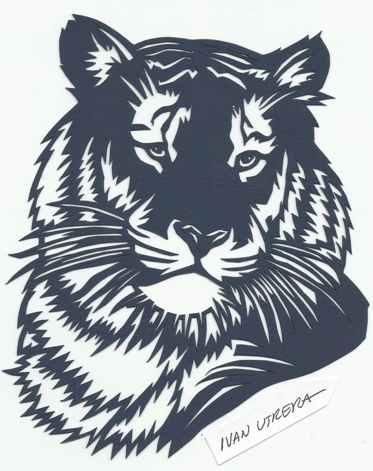 Трафарет тигра для дерева