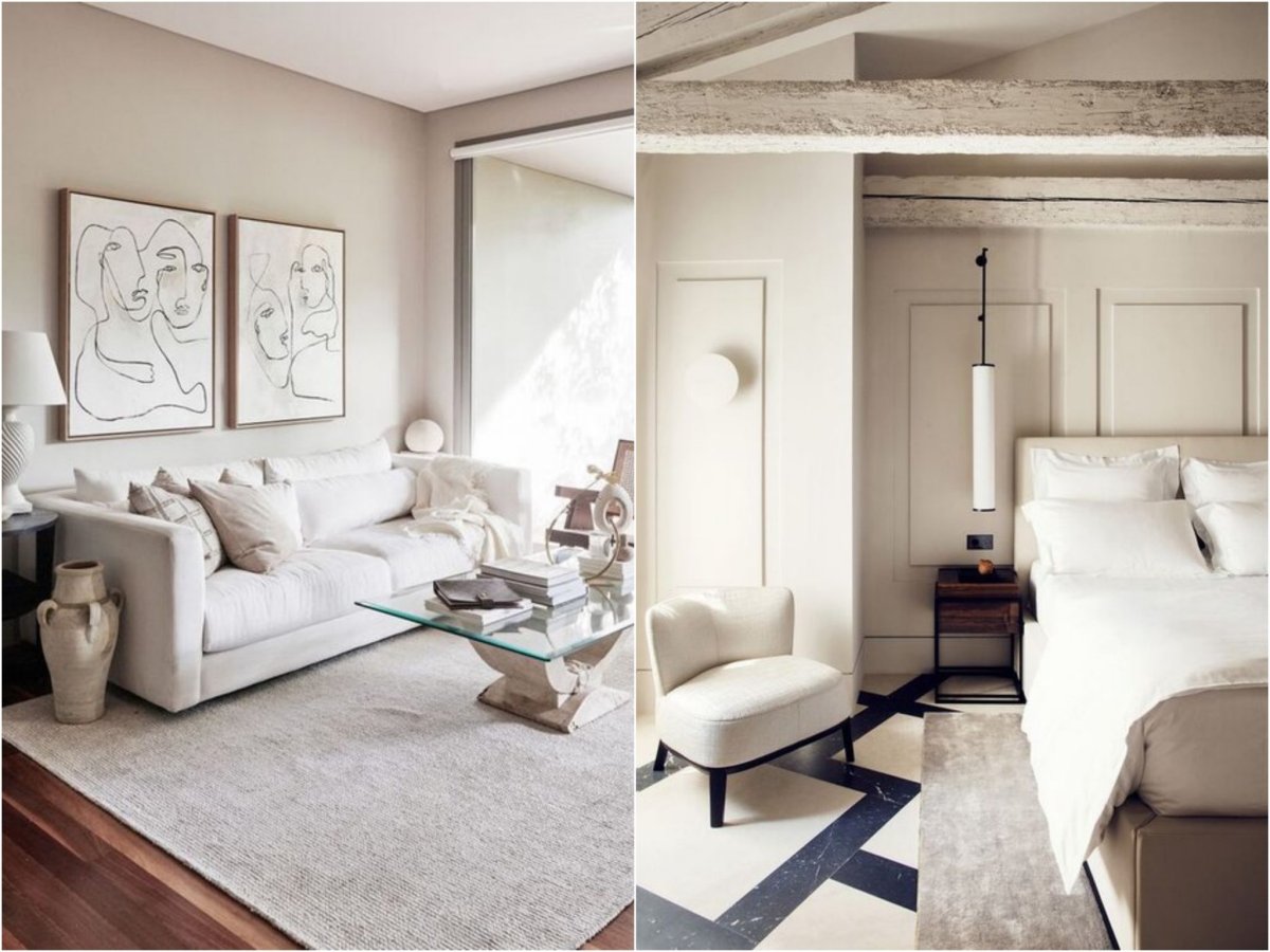 Светлая мебель для гостиной