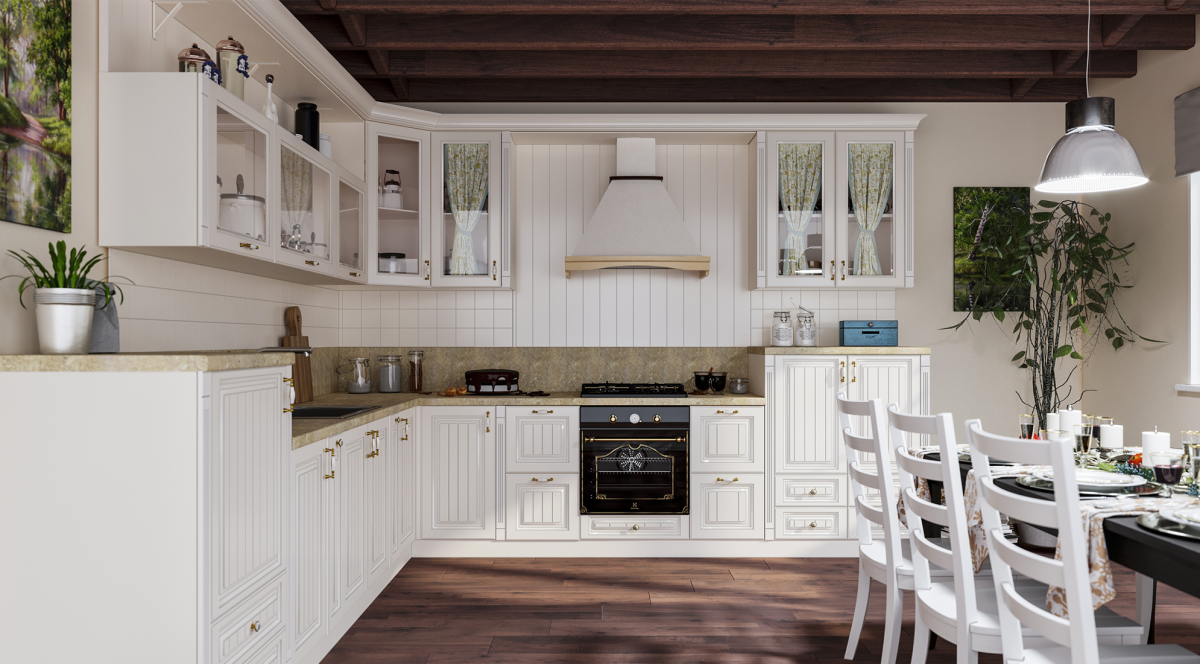 Черно бежевая кухня