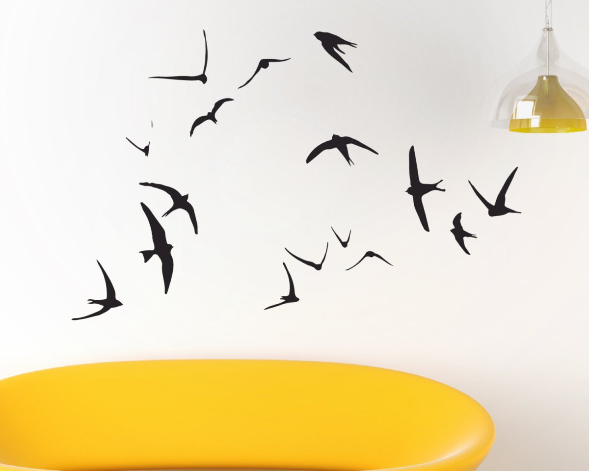 Ласточки декор на стене