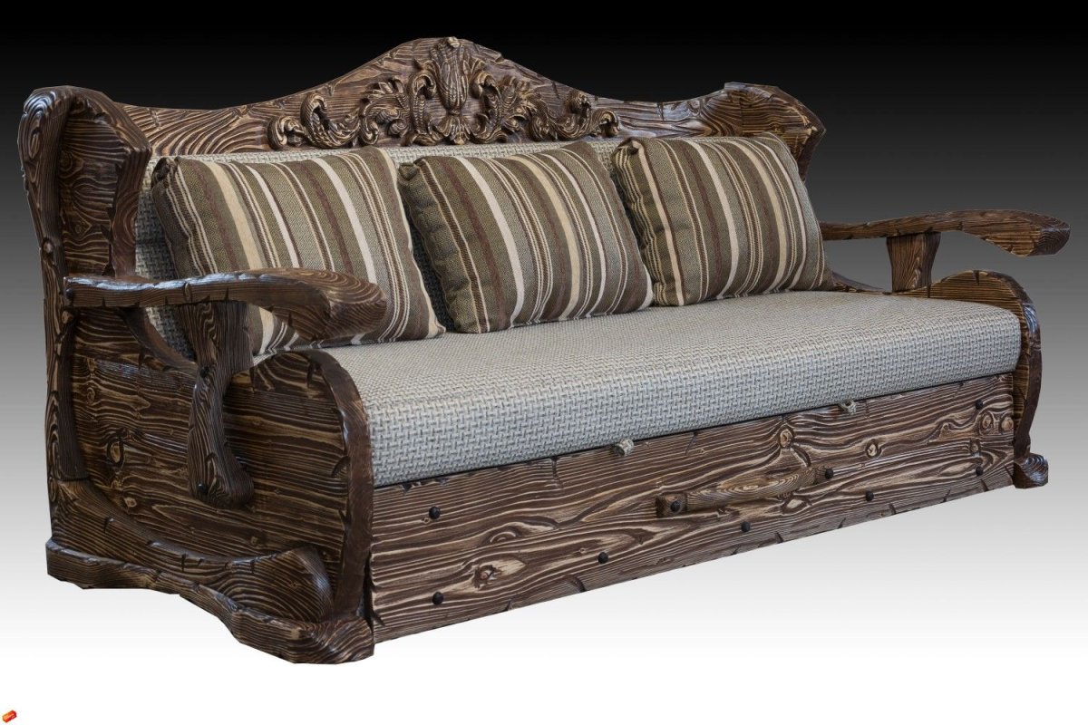 Диваны из массива дерева под старину