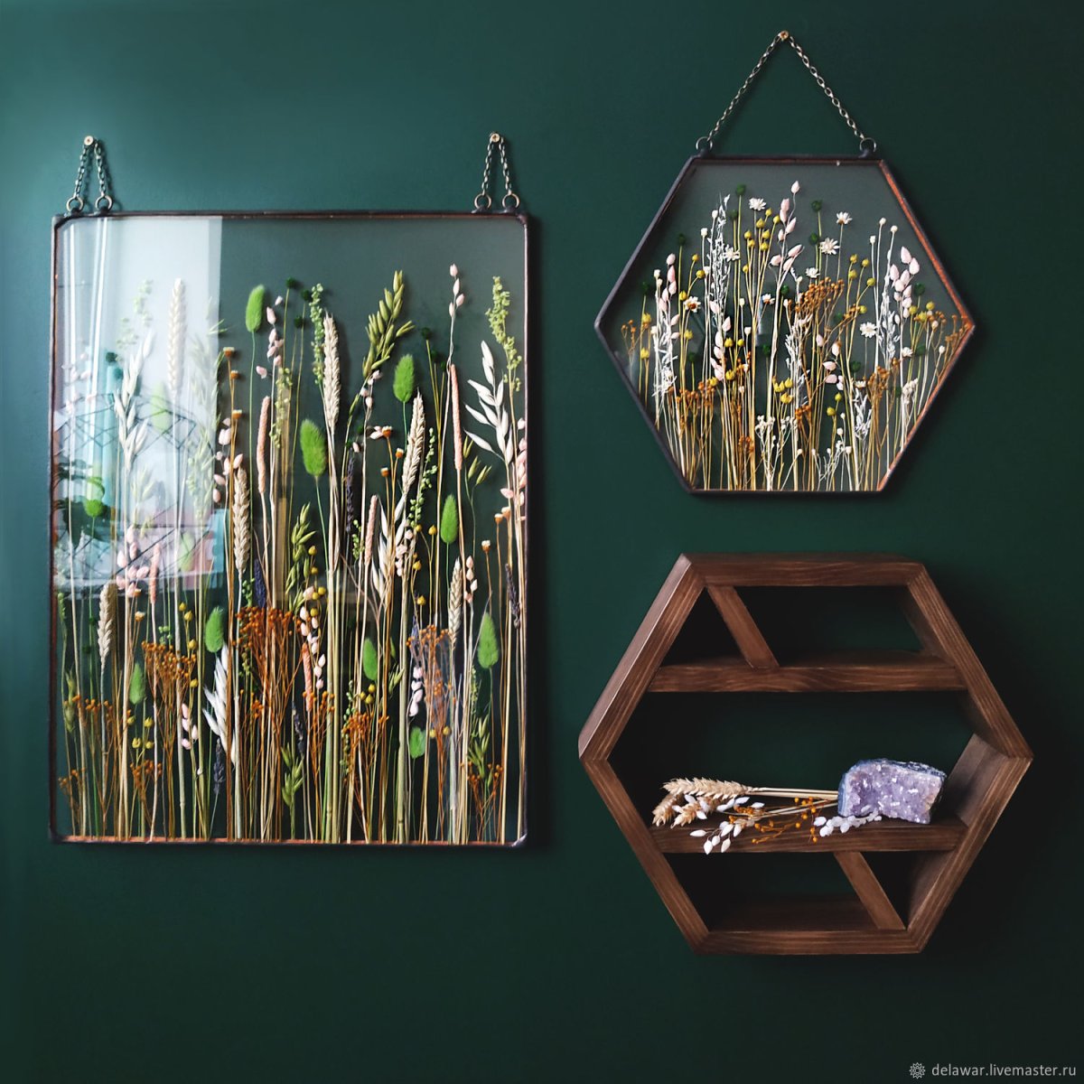 Зеркала в виде сот в интерьере