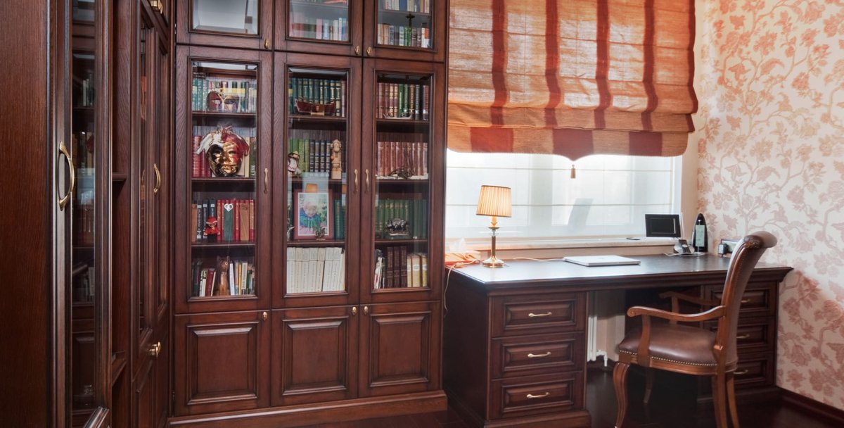 Мебель для домашнего кабинета 12 м. в классическом стиле