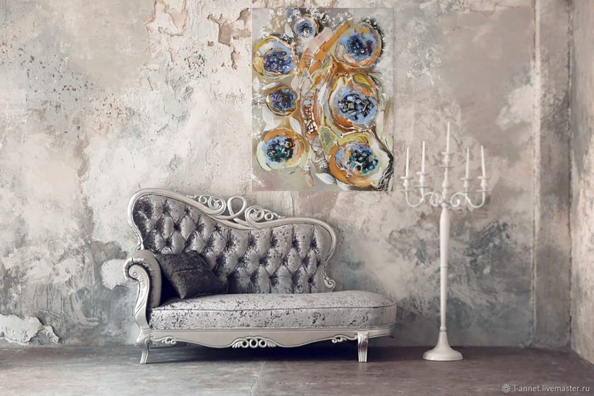 Декоративная штукатурка с трафаретом на стенах