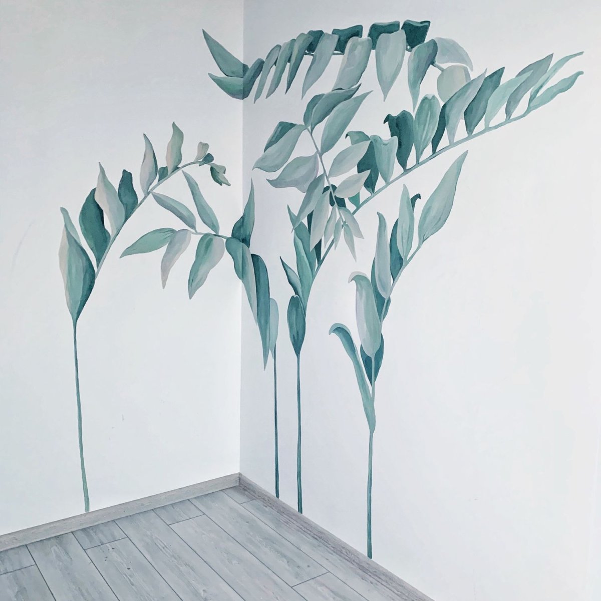 Роспись стен растения