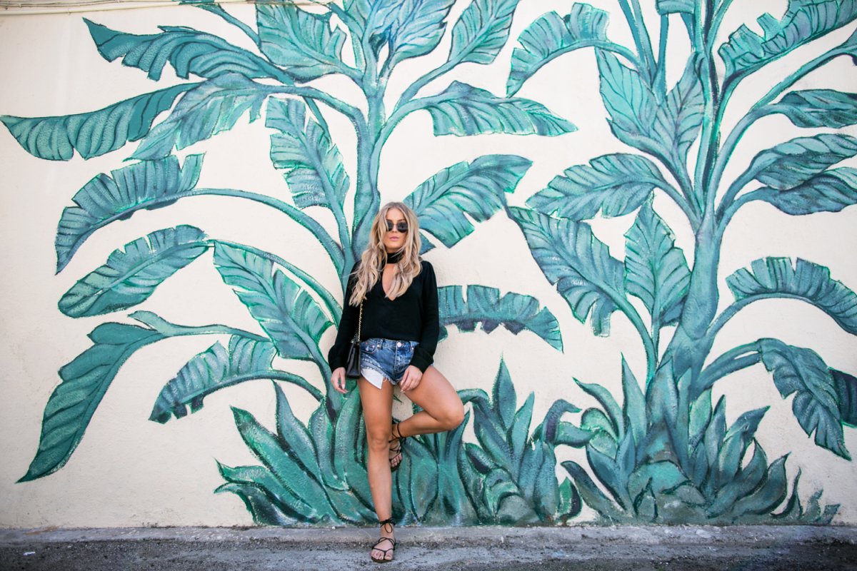 Роспись стен растения