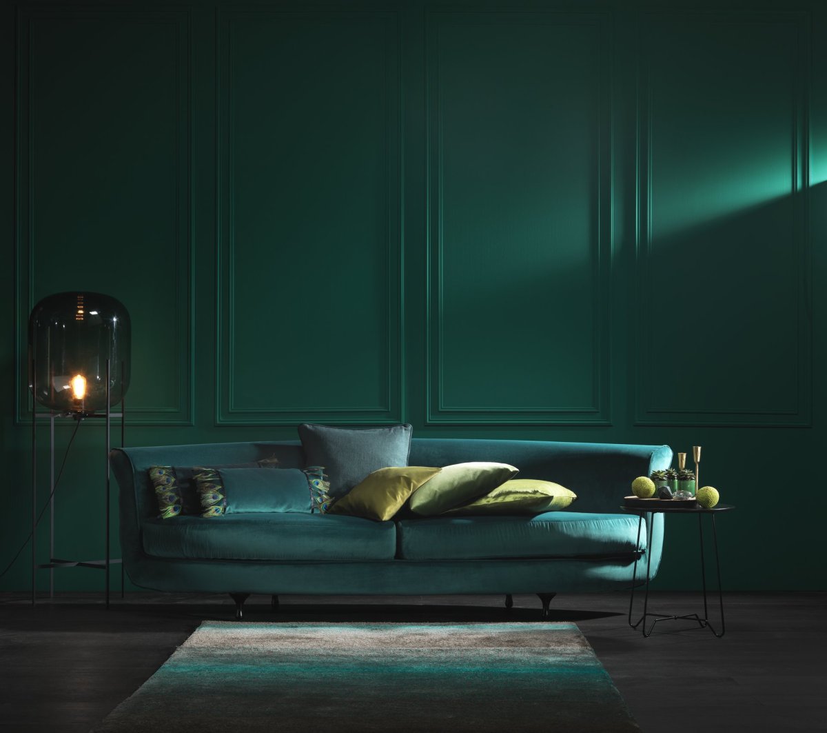 Спальня в изумрудных тонах