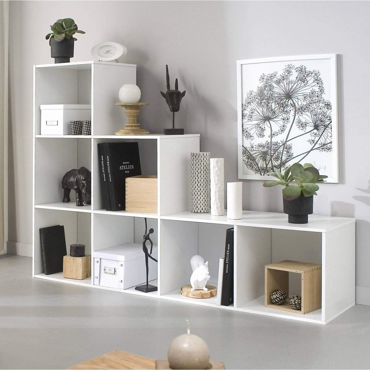 Стеллаж кубиками белый