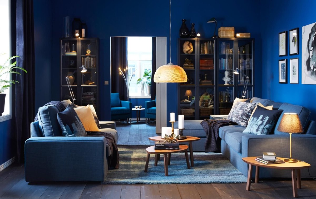 Модерн синий монохром в интерьере